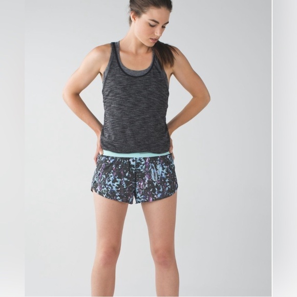 Lululemon Split Second Shorts in Floral Sport Tranquil Blue Multi - Picture 2 of 10